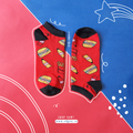Red Food Pattern Ankle Socks
